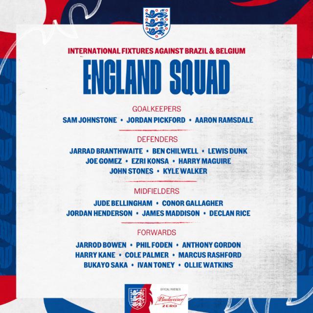 IQIYI 体育登录入口-英格兰队公布新一期大名单:贝林厄姆领衔戈登在列